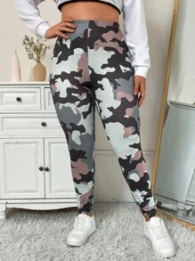 Calvaya Plus Camo Print Leggings - Multicolor - View 4