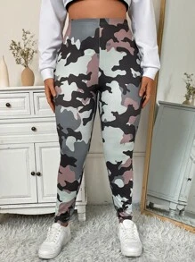 Calvaya Plus Camo Print Leggings - Multicolor - View 6