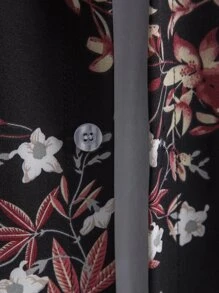 Manfinity Men 1pc Floral Print Shirt - Black - View 5