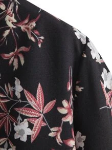 Manfinity Men 1pc Floral Print Shirt - Black - View 7