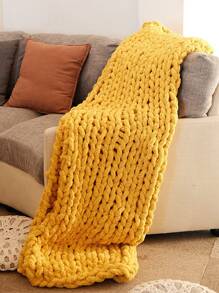 1卷柔軟厚實鉤針編織紗線，手工DIY編織用品 - 芥末黃 - 查看 2