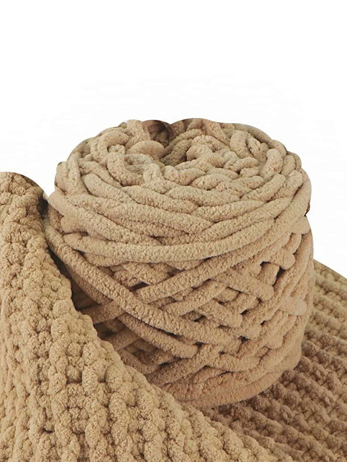 1pc/2pcs Diy Ice Bar Craft Yarn, Knitting Yarn, Crochet Thread, Chunky Wool - Khaki - View 1
