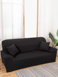 1入組素色沙發套帶1入組枕套不附帶枕芯 - 黑色 - 查看 3