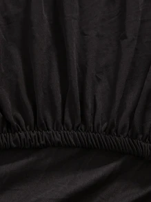 1入組素色沙發套帶1入組枕套不附帶枕芯 - 黑色 - 查看 5