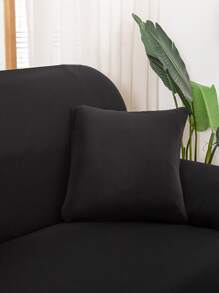 1入組素色沙發套帶1入組枕套不附帶枕芯 - 黑色 - 查看 6