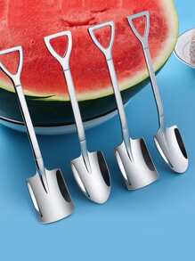 4入組鏟設計湯匙 - 銀色 - 查看 1