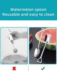 4入組鏟設計湯匙 - 銀色 - 查看 4