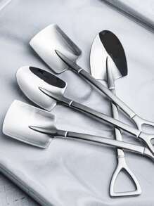 4pcs Dessert Couple Spoon, Shovel Spoon, Creative Cute Little Spoon, Stainless Steel Household Eating Watermelon Shovel Spoon ,Kitchen,Christmas Gift