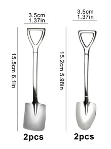 4pcs Dessert Couple Spoon, Shovel Spoon, Creative Cute Little Spoon, Stainless Steel Household Eating Watermelon Shovel Spoon ,Kitchen,Christmas Gift
