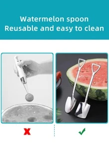 4pcs Dessert Couple Spoon, Shovel Spoon, Creative Cute Little Spoon, Stainless Steel Household Eating Watermelon Shovel Spoon ,Kitchen,Christmas Gift