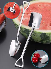 4pcs Dessert Couple Spoon, Shovel Spoon, Creative Cute Little Spoon, Stainless Steel Household Eating Watermelon Shovel Spoon ,Kitchen,Christmas Gift