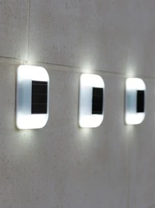 1 pieza Lámpara solar de dos tonos para el jardín, iluminación exterior para senderos, patio, jardín - Blanco - Ver 1