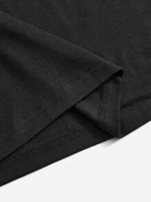 Calvaya Plus Lip & Floral Print Tee - Black - View 5