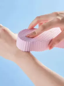 1 件去角质沐浴海绵，粉色 3D 沐浴磨砂海绵，包，收纳袋，发夹 - 粉色 - 查看 5