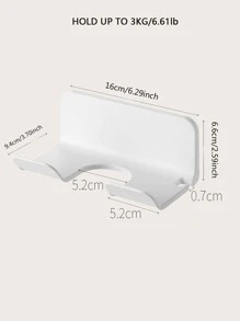 1pc Plain Hair Dryer Holder - White - View 2