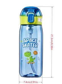 1入組卡通恐龍印花平底無腳杯 - 藍色 - 查看 5