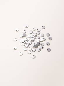 50入組圓形DIY吊墜 - 銀色 - 查看 1