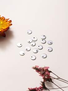 50入組圓形DIY吊墜 - 銀色 - 查看 3