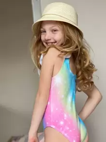 Đồ một mảnh Bé gái chập biết đi Xù Hoạt hình Ombre Giải trí - Nhiều màu - Xem 5