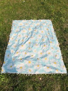 1 Thảm dã ngoại tua rua in hình hoa cúc dành cho du lịch - Nhiều màu - Xem 3