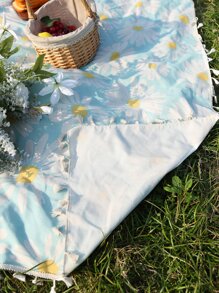 1 Thảm dã ngoại tua rua in hình hoa cúc dành cho du lịch - Nhiều màu - Xem 4