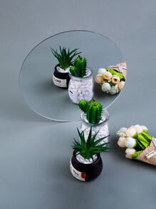 1pc Round 3d Mirror Wall Tile, 0.2cm Thickened Acrylic Material Diy Mirror Wall Sticker For Living Room, Bedroom, Kitchen, Bathroom Wall Decor Room Decor Wall Mirror Mirror For Room Home Decor Bathroom Decor Living Room Decor - Silver - View 2