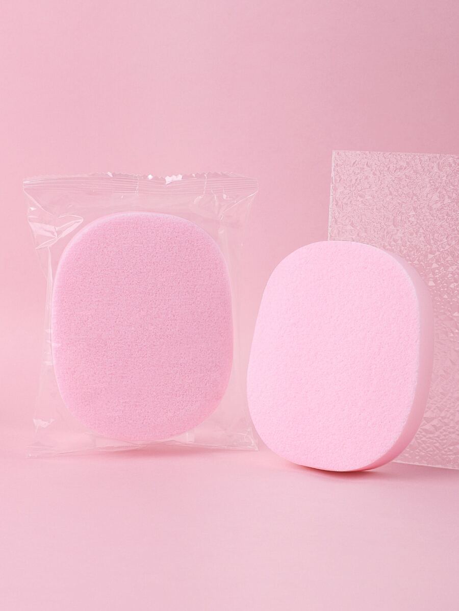 2pcs Facial Cleansing Sponge - Pink - View 1