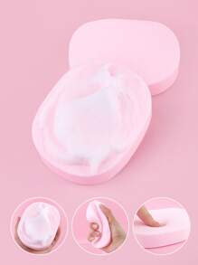 2pcs Facial Cleansing Sponge - Pink - View 3