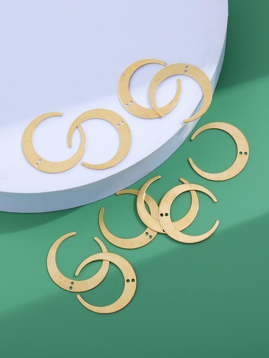 10 piezas colgante para Collar Brazaletes creciente cobre con diseño de luna Bisutería Artesanía haciendo hecho a mano - Amarillo Oro - Ver 1