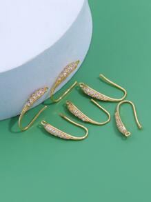 6 Chiếc Sang Trọng Đính Đá Cubic Zirconia Bông Tai Hình Giọt Nước Tinh Tế Trang Sức Dự Tiệc Trang Trí Ngày Lễ Cho Nữ - Vàng - Xem 1