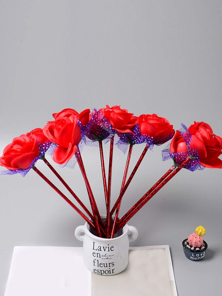 1 pieza Bolígrafo en forma de rosa al azar - Azul - Ver 1