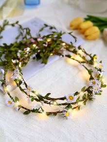 1 pieza Luz de la decoración con diseño de flor con diseño de guirnalda - Amarillo - Ver 6