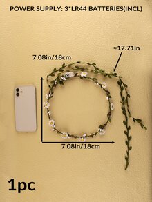 1 pieza Luz de la decoración con diseño de flor con diseño de guirnalda - Amarillo - Ver 8