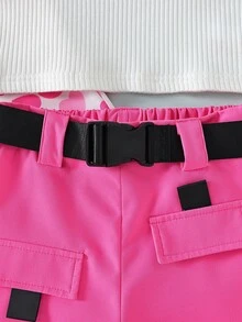 SHEIN 小女童愛心圖案襯衫和短褲和吊帶上衣 - 彩色 - 查看 6