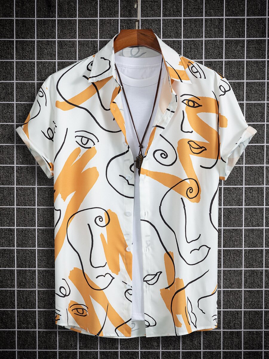 Manfinity Men Figure Graphic Shirt Without Tee - Multicolor - View 1