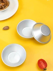 6入組廚房烘焙模具鋁合金蛋撻杯紙杯蛋糕模具適用於糕點甜品迷你紙杯蛋糕 - 銀色 - 查看 5