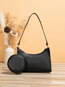 Minimalist Bag With Coin Case - Black - View 1