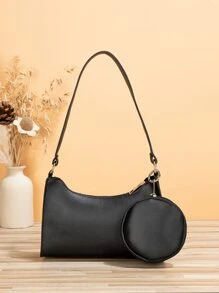 Minimalist Bag With Coin Case - Black - View 2
