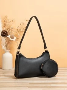 Minimalist Bag With Coin Case - Black - View 3