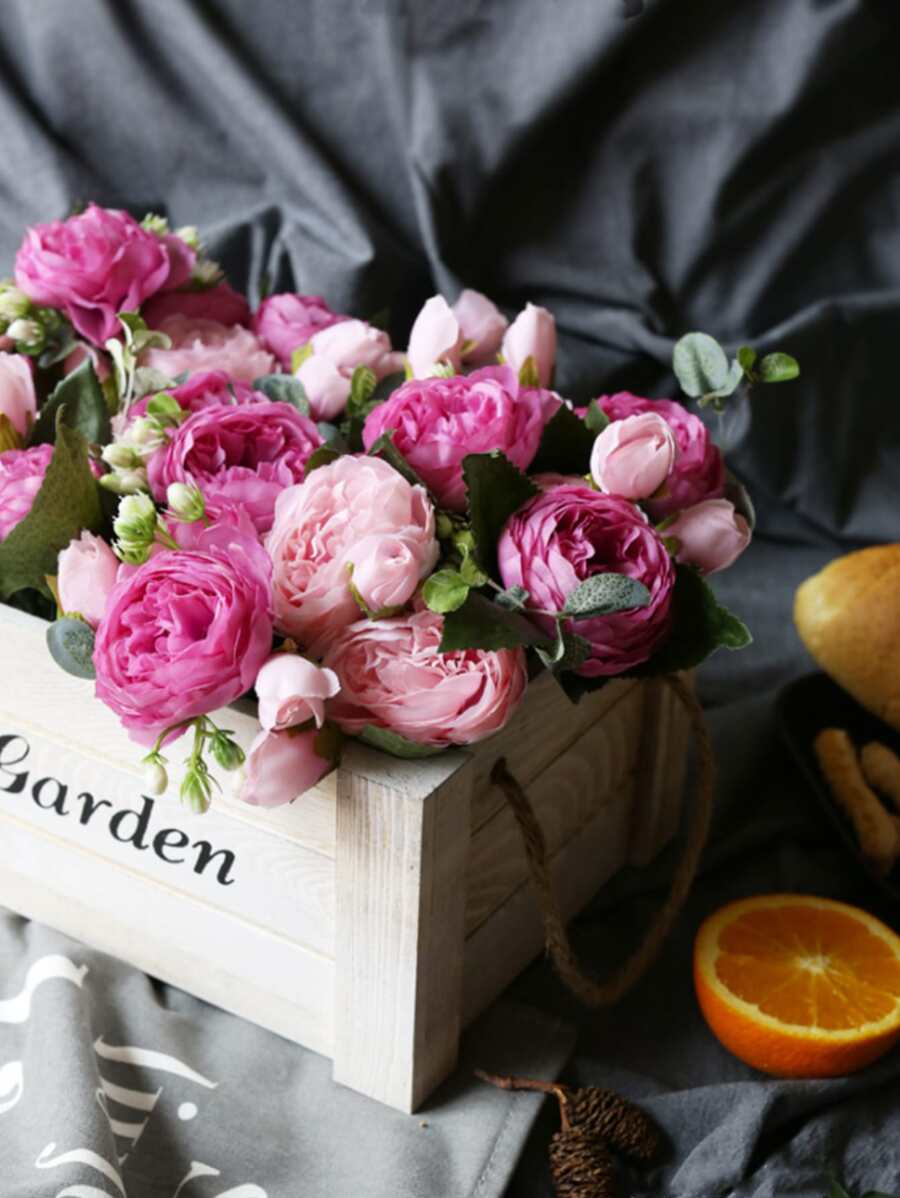 1入/3入組人造玫瑰花束,真實觸感假牡丹花,適用於家居婚禮裝飾、派對桌面擺設、母親節禮物