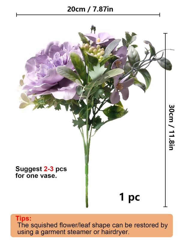 1pc Artificial Plastic Flower, Faux Flower Bouquet For Home Decor