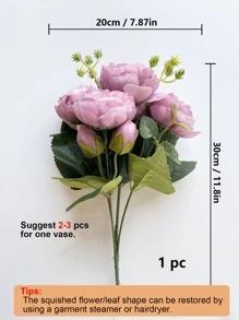 1 Bó Hoa Mẫu Đơn Ba Tư Cầm Tay (5 Đầu) Dùng Cho Đám Cưới, Trang Trí Tiệc. Cũng dùng để trang trí phòng khách gia đình, bàn ăn, phòng ngủ và bàn trà. - Màu tím - Xem 2