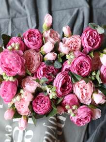 1入/3入組人造玫瑰花束,真實觸感假牡丹花,適用於家居婚禮裝飾、派對桌面擺設、母親節禮物