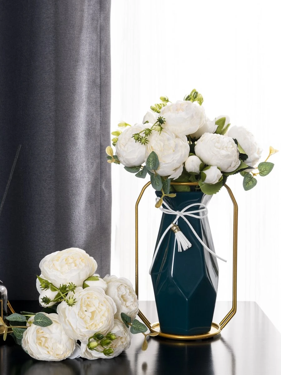 1入組或3入組人造玫瑰花束,真實觸感假牡丹花,適用於家庭婚禮裝飾、派對桌面中心和母親節