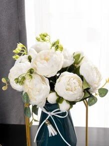 1入組或3入組人造玫瑰花束,真實觸感假牡丹花,適用於家庭婚禮裝飾、派對桌面中心和母親節