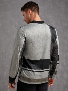 Manfinity Men Striped Print Polo Shirt - Multicolor - View 2