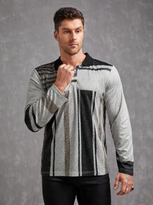 Manfinity Men Striped Print Polo Shirt - Multicolor - View 3