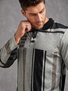 Manfinity Men Striped Print Polo Shirt - Multicolor - View 4