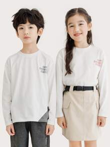 Girls Letter Graphic Drop Shoulder Tee - White - View 5