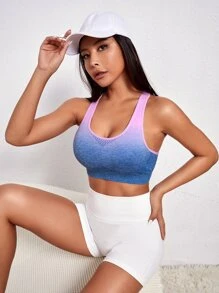 Ombre Racer Back Sports Bra - Multicolor - View 5